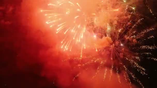 Fogos de artifício explosões no céu — Vídeo de Stock