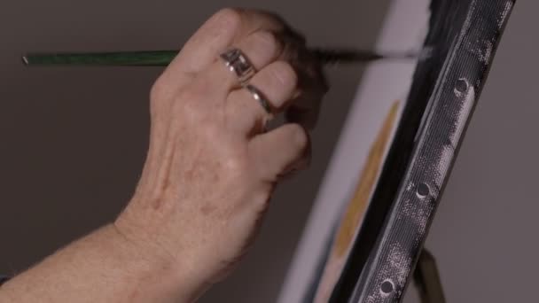 Schilderij vrouw: bijzondere maken op canvas met borstel — Stockvideo