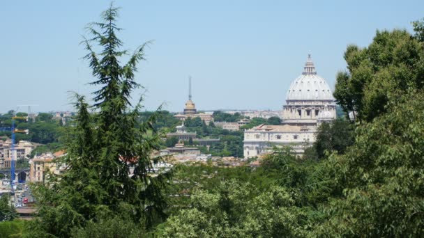 View of San Peter basilica — Stock Video