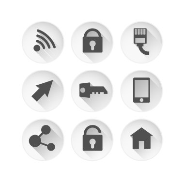 uzun gölgeler ile Web Icon'ın siyah set