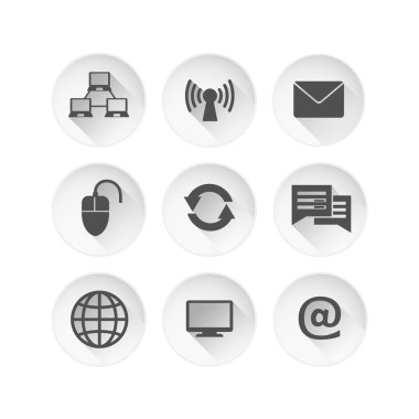 uzun gölgeler ile Web Icon'ın siyah set