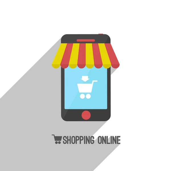 Compras on-line. telefone inteligente —  Vetores de Stock