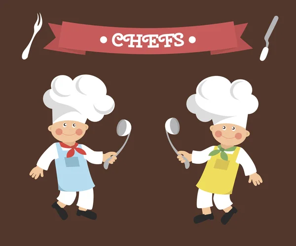 Chefs com conchas —  Vetores de Stock