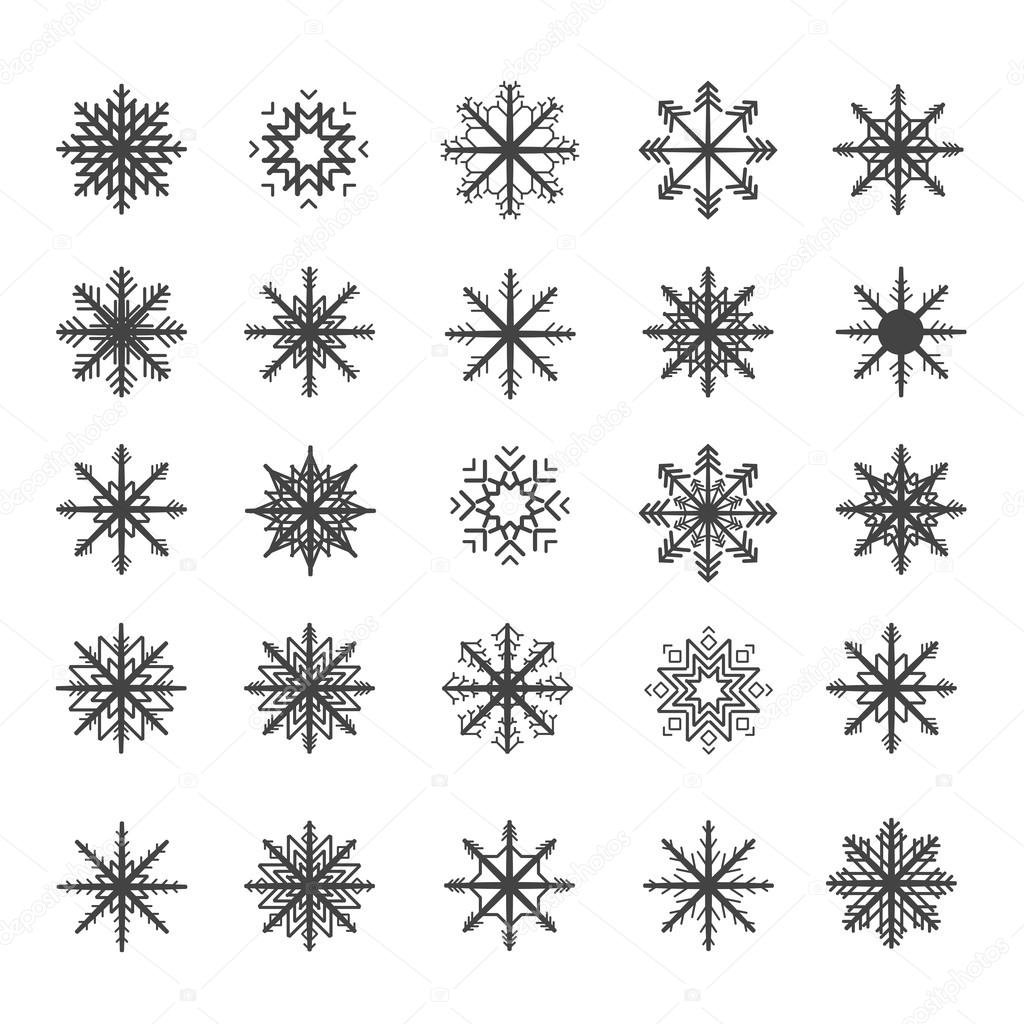 Black snowflakes white background for you decoration