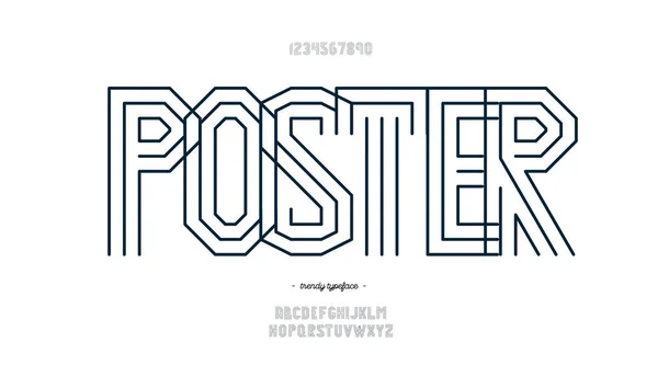 Vector Poster Font Line Stil moderne Typografie — Stockvektor