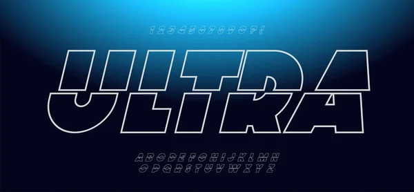 Vector ultra lettertype slanted bold style — Stockvector