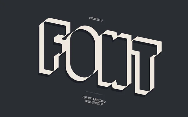 Vector fuente 3d negrita estilo tipografía moderna — Vector de stock