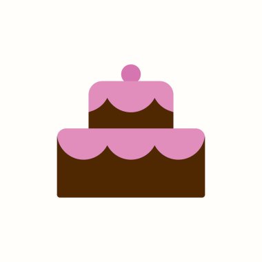 Vektör Keki simgesi düz renk biçimi