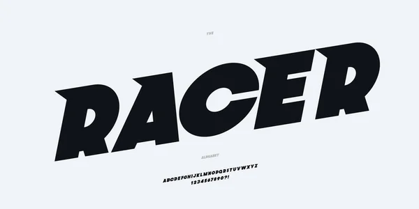 Vektor racer teckensnitt fet stil modern typografi — Stock vektor