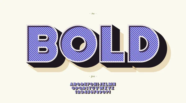 Διάνυσμα έντονη γραμματοσειρά 3D χρώμα στυλ σύγχρονη τυπογραφία — Διανυσματικό Αρχείο
