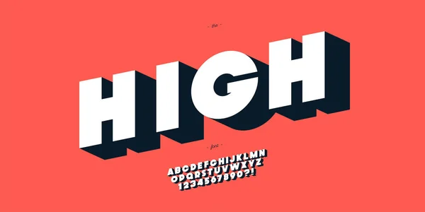 Vecteur haute police 3d style gras typographie moderne — Image vectorielle