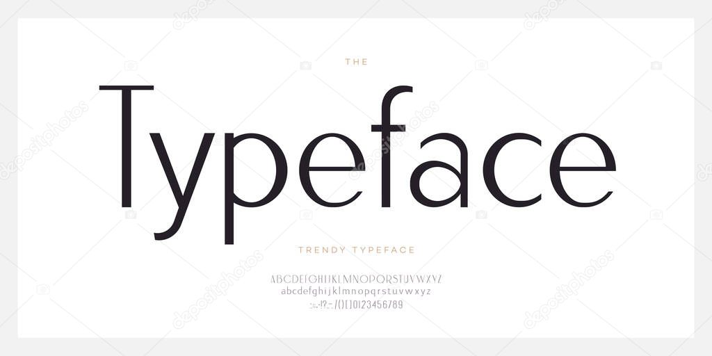 Elegant font sans serif style modern typography