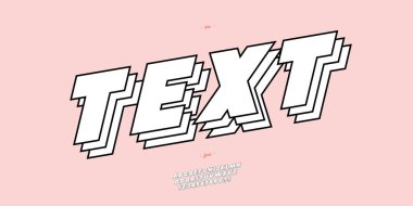 Vektör yazı tipi 3d kalın biçim tipografisi