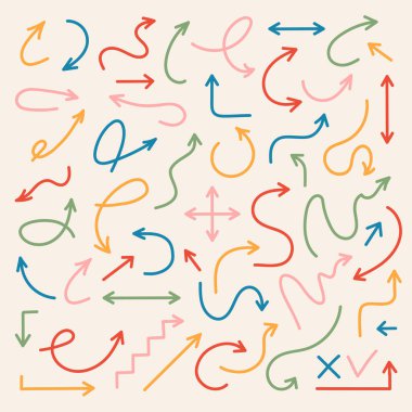 Vektör ok el çizimi renk biçimi