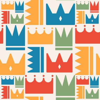 Taç desenli şirin pastel renk