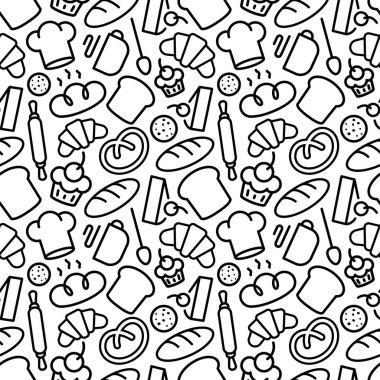 Yemek ve fırın aksesuarları ile fırın deseni