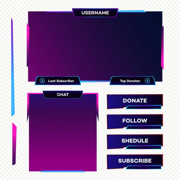 Interface De Transmissão Em Fluxo. Stream Overlay Telas Do Futuro