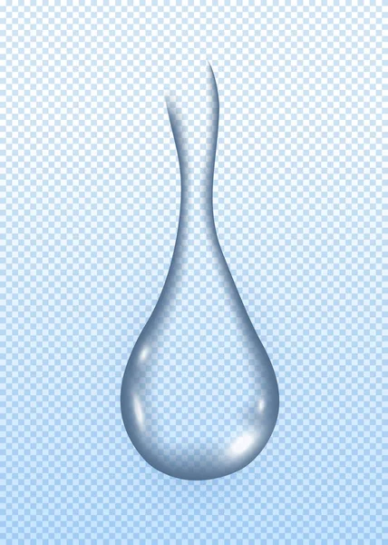 3d realistico goccia d'acqua isolata su sfondo trasparente — Vettoriale Stock