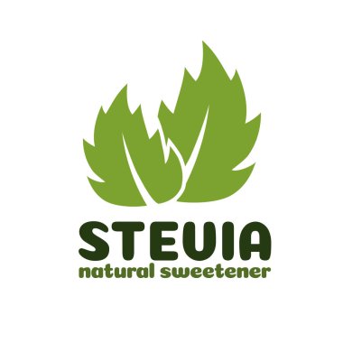 Vektör yeşil stevia etiketini bırakır
