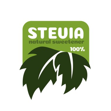 Stevia doğal organik vektör sembolü bırakıyor