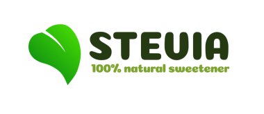 Stevia yaprağı sembolü doğal tatlandırıcı yerine