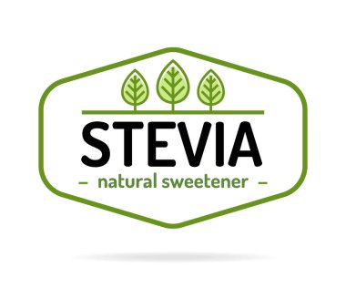 Stevia doğal tatlandırıcı yaprak sembolü