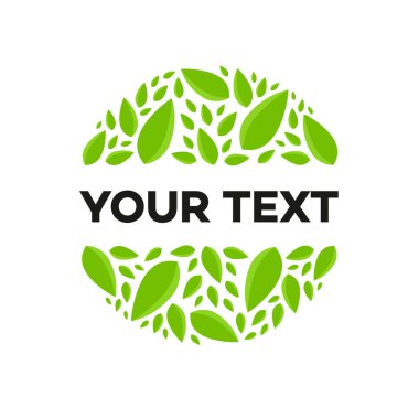 Beyaz arkaplanda yeşil yapraklı daire vektörü izole edildi