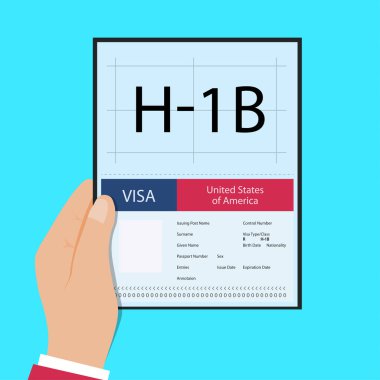 Pasaportunda Visa H1B kartı var.