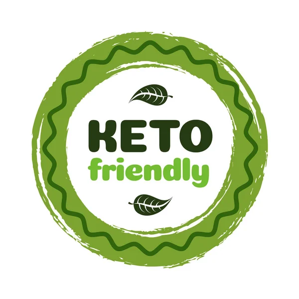 Keto friendly symbol diet on green organic texture — Stock Vector