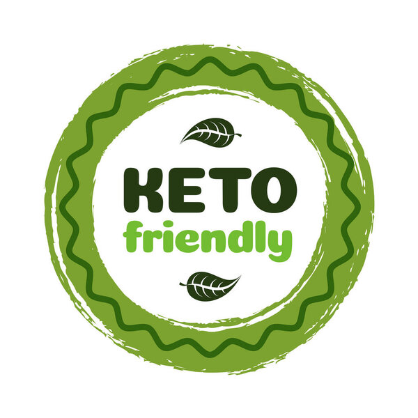Keto friendly symbol diet on green organic texture