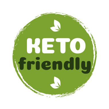 Keto friendly sign diet nutrition badge clipart