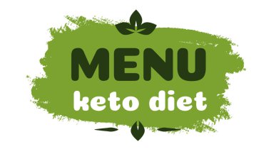 Keto diyet menüsü beslenme vektörü rozeti