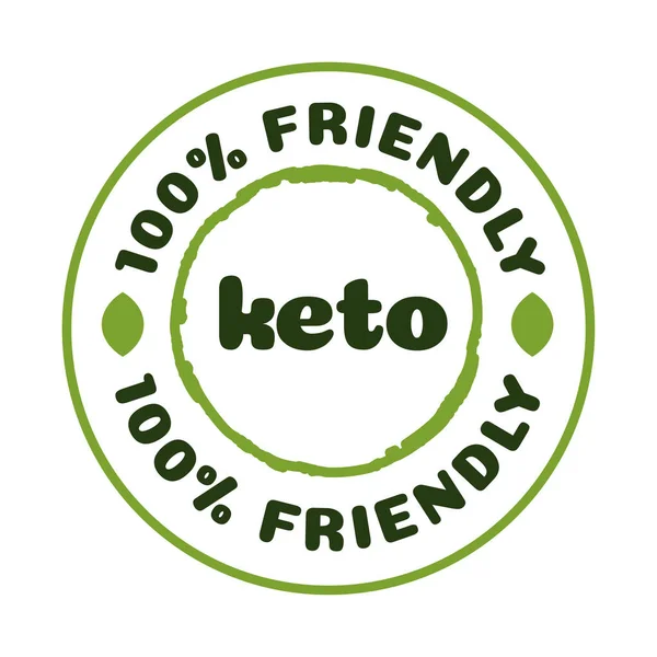 Nutrição crachá amigável Keto isolado no fundo branco —  Vetores de Stock