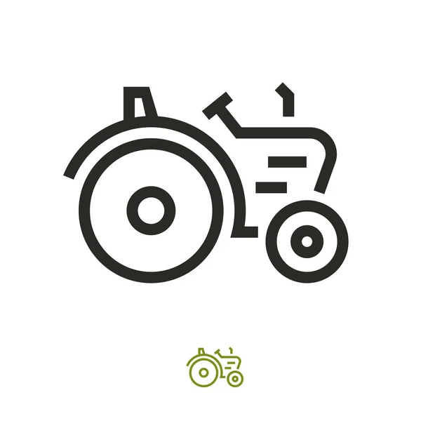 Tractor agricultor máquina vector icono línea estilo — Vector de stock