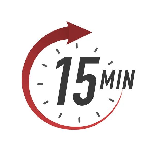 Styl barvy časovače ikon 15 minut — Stockový vektor