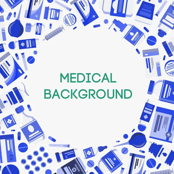 İlaç kapsülleri ile tıbbi afiş illüstrasyonu