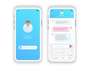 Çevrimiçi sohbet pencereleri mobil uygulama seti