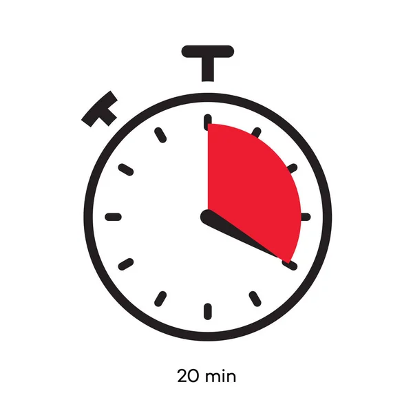 Timer 20 minutes symbol color style — Stock Vector