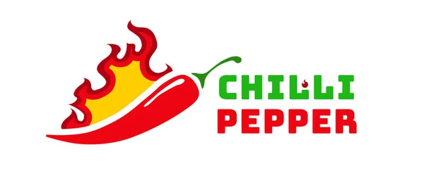 Pittige chili peper vector label geïsoleerd op achtergrond — Stockvector