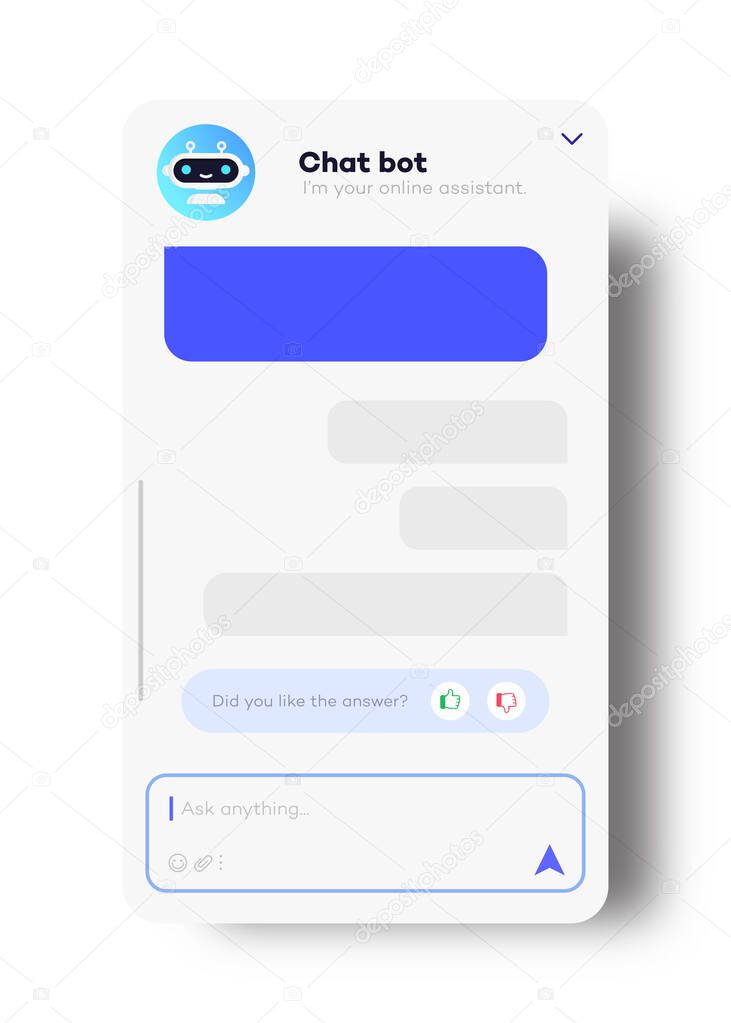 Chat window modern style for website and mobile app