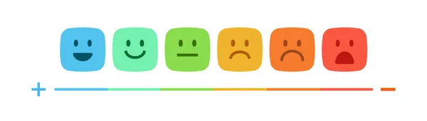 Feedback-Skala Emoji-Konzept Illustration — Stockvektor