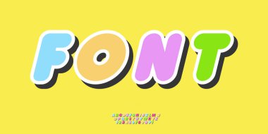 Vektör 3B yazı tipi renkli modern tipografi