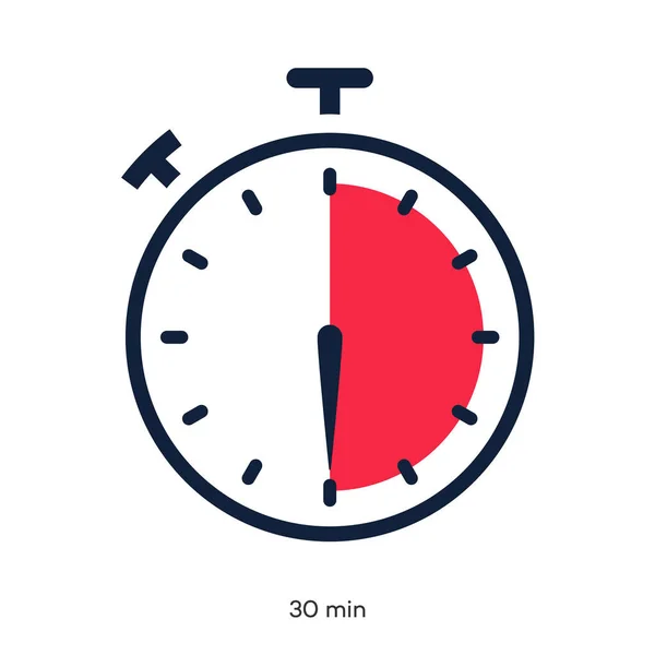 Timer 30 minutes symbol color style — Stock Vector
