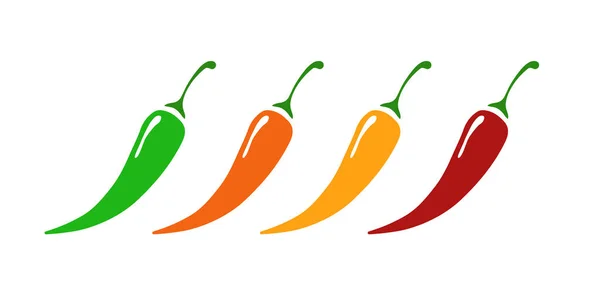 Pittige chili peper set verschillende niveau — Stockvector