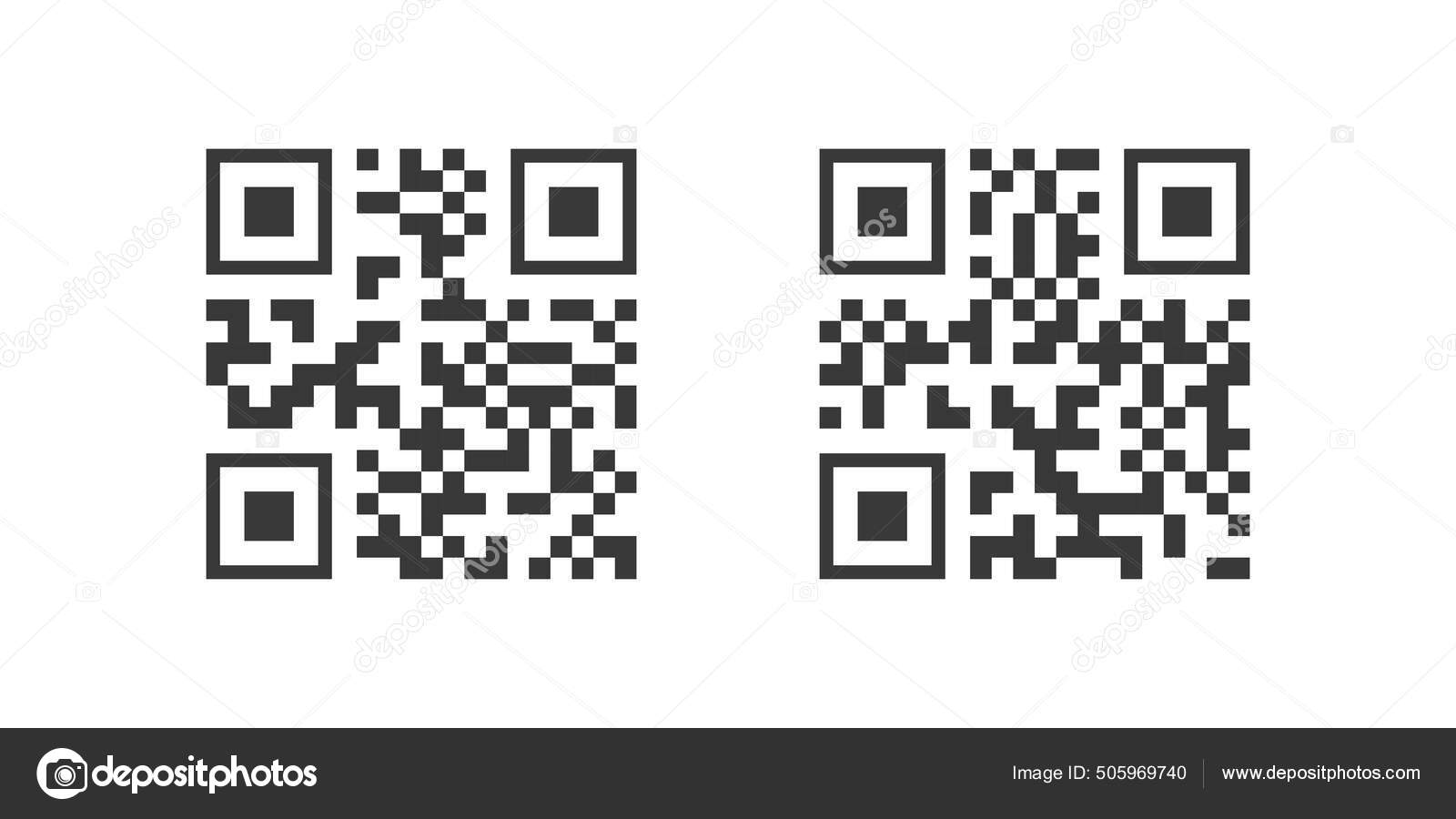 Qr vector de código de color negro conjunto Vector de stock #505969740 de  ©VI6277, image size:1600x900