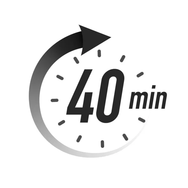 40 timer minutes symbol black style — Stock Vector