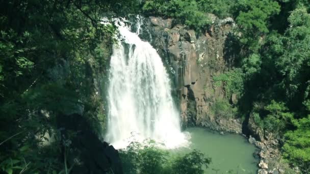 Чистий водоспад річковий пейзаж — стокове відео