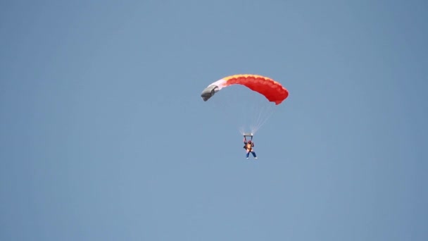 Paracadute salto paracadutista — Video Stock