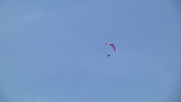 Paraglidista na obloze — Stock video