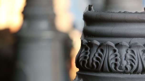 Cast iron lampposts — Stock Video